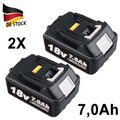 2X 18 V/ 7,0 Ah  für Makita Akku BL1860 197422-4 BL1850 BL1830 Li-ion 18Volt NEU