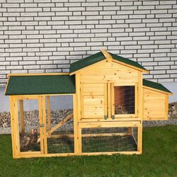 XXL Hühnerstall Hühnerhaus Kaninchenkäfig Hasenstall Hühner Kaninchenstall M01✅ 168Bx103Hx75T cm ✅ abnehmbare Dachs ✅ imprägniert ✅