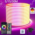 5-30M Neon LED Strip Streifen RGB Flex Schlauch diffus Lichtband Dimmbar mit APP