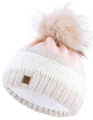 Faera weiche Damen Wintermütze Pailletten Grobstrick mit Fleecefutter Glanzgarn