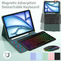 Für iPad 5/6/7/8/9/10th Gen Air 2 3 4 5 Pro 11 QWERTZ Tastatur Maus Schutzhülle