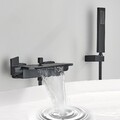 Badewannenarmatur Schwarz Wasserfall Duscharmatur set Bad Wasserhahn mit Brause