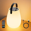 Solar Tischlampe Aussen LED Lampe Dimmbar Tischleuchte Laterne mit Fernbedienung