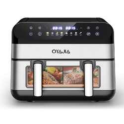 OYAJIA Dual Heißluftfritteuse 10L 2400W Digital Heißluft-Fritteuse Backen Dörren