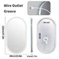 Rund Badspiegel LED Badezimmerspiegel mit Beleuchtung Touch Wandspiegel Oval DE