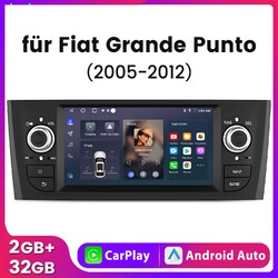 7" Android 14 Autoradio Apple Carplay GPS Für Fiat Grande Punto Linea 2007-12 FM