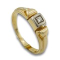 Solitär Brillant Gold Ring 585 14 Kt Gelbgold Weißgold 0,04 Ct Damen Wert 630,-