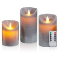 B-WAREN 3er Set LED Kerzen mit Fernbedienung Timer Funktion 300h flackernde