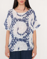 Bluse  ITALY T Shirt Tunika Leinen Optik Passform Baumwolle  Shirt Top  44 46 48