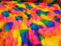 Buntes Kunstfell Plüschstoff mehrfarbig pink gelb orange blau Fellstoff bunt