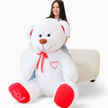 Teddybär 190 cm BIG XXL Riesen Kuscheltier Stofftier Plüschtier Geschenk weiss