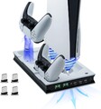 PS5  Disc/Digital Controller Dual Ladestation Mit Lüfter Vertikaler Standfuß