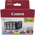 4 Canon Druckerpatronen Tinte PGI-1500 XL BK / C / M / Y Multi Value