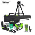 HUEPAR 3 x 360° Grüner Kreuzlinienlaser Laser Wasserwaage+Laserdetektor + Stativ