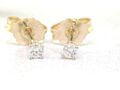 Paar Solitär Brillant Ohrstecker 585 Gelbgold 14Kt  2 Brillanten  0,11ct TW VVS