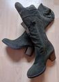 Carmela khaki olivgrüne Damen Stiefel aus Wildleder Leder mit Nieten Größe 38