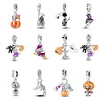 Optional 925 Sterling Silber Halloween Kürbis DIY Charm Fit Armband Halskette