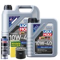 Motoröl 10W40 LIQUI MOLY Mos2 Leichtlauf 6L +MANN Ölfilter +Spülung