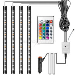 4x LED RGB Innenraumbeleuchtung KFZ Auto Ambiente Fußraumbeleuchtung mit Control