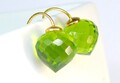 Klein Facettiert Peridot Träne 925 Sterlingsilber Lange Ohrringe Birnenform