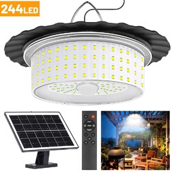 Solar LED Hängelampe Solarbetriebene Pendelleuchte Industrie mit Fernbedienung