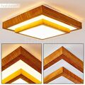 eckige LED Design Decken Lampen Bade Zimmer Holz Optik Flur Wohn Schlaf Leuchte