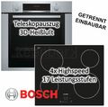 BOSCH Einbaubackofen + Glaskeramik Kochfeld - autark, 60 cm, Auszug, 3D Heißluft