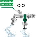 Doppel-Wasserhahn Garten Messing Außenwasserhahn 1/2" 3/4" Anschluss Auslaufhahn