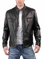 Herren Echt Lammleder Lederjacke Biker Motorrad Stil Slim Fit Mantel Schwarz US