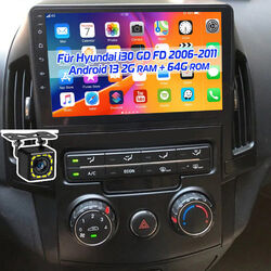 64G Android 14 Apple CarPlay Autoradio GPS +CAM Für Hyundai i30 MK1 FD 2006-2011