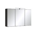 Bad 3D Spiegelschrank Cardiff in Grau mit LED Aufbauleuchte