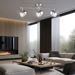Deckenleuchte Spotleuchte Spotleiste 3 flammig Spots beweglich chrom LED L 46 cm