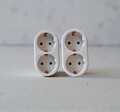 2x Doppelstecker Mehrfachstecker vertikal 2-fach Steckdosenadapter Multi stecker