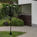Solar Gartenlaterne Wegeleuchte LED Kandelaber 3 flammig schwarz Außenstehlampe