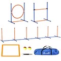 Agility Set Hunde, 4er-Set Hundetraining mit Höhenverstellbaren Agilityhürden