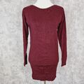 Longshirt Longbluse 36 S Pullover Longtop Viskose Beere Langer Pulli Gestrickt 