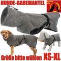 Trixie Bademantel für Hunde Frottee Hundebademantel Badetuch Hundehandtuch grau