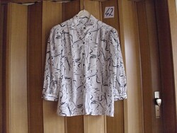 Lady eterna: Damen Bluse, Gr. 42, schwarz-weiß gemustert, 3/4 Ärmel, neuwertig