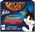 Felix Sensations Saucen Vielfalt vom Land Sauce Katzenfutter Nassfutter 96 x 85g