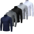 Herren Langarmshirt Rollkragen Sweatshirt Slim Fit Langarmshirt  Warm Pullover