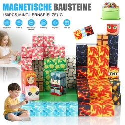 150pcs Magnetisches Spielzeu Magnetische Bausteine Build Mine Magnete Welt World