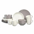 Ritzenhoff & Breker LEVI Kombiservice 16-tlg. Geschirrset Porzellan Grau+Weiß