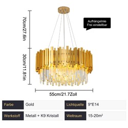 Luxus Kristall Deckenleuchte LED Deckenlampe Kronleuchter Wohnzimmer Decken Lamp