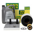 MANN Filterset 4-tlg + 5L ORIGINAL 0W30 Motoröl für AUDI A4 B9 A5 Q5 2.0-40 TDI