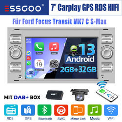 DAB+ Android 13 Autoradio CarPlay GPS NAV Kam Für Ford Focus Transit Connect MK7