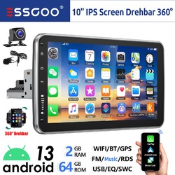 Autoradio 64G Android 13 Carplay NAVI RDS 1 DIN WIFI 360° Drehbar Bildschirm KAM