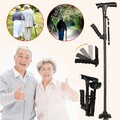 Faltbar Gehstock mit Licht Spazierstock Krückstock Klappbar Wanderstock Gehhilfe