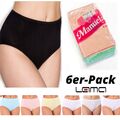 Damenslip 6er Pack Taillenslip MANUELA Unterhose Höschen Übergröße Gr.(S-4XL)