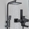 Schwarz Duschpaneel Duscharmatur Duschset Regendusche set Duschsystem mit brause