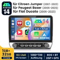 Für Fiat Ducato 2006-2023 DAB+ 4Core 32G Android 14 CarPlay Autoradio Navi SWC